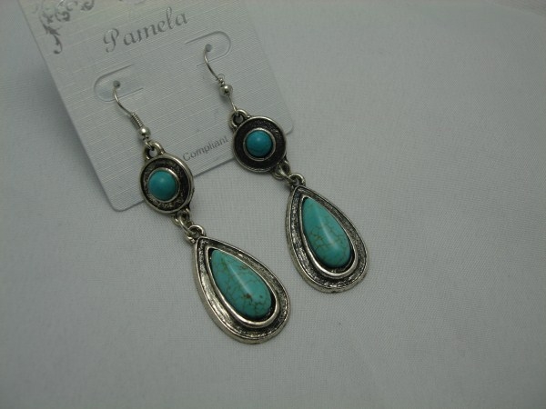 Turquoise Stone Earring in Silver